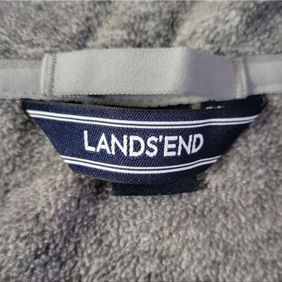 Lands' End Women’s Gray Fleece Quarter Zip Pullover Sweatshirt Jacket - Picture 6 of 16